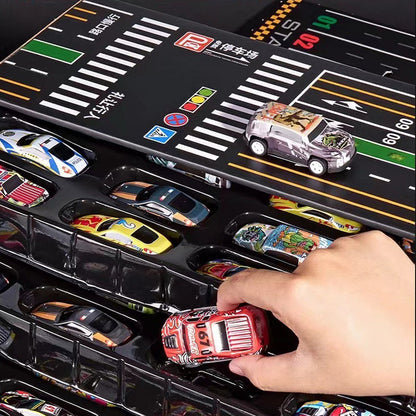 🔈🔈60% KORTING! ✨ 48 mini-auto's met ingebouwde garage - Interactief spel met geluidseffecten en racebaan voor kinderen 🚗🎪