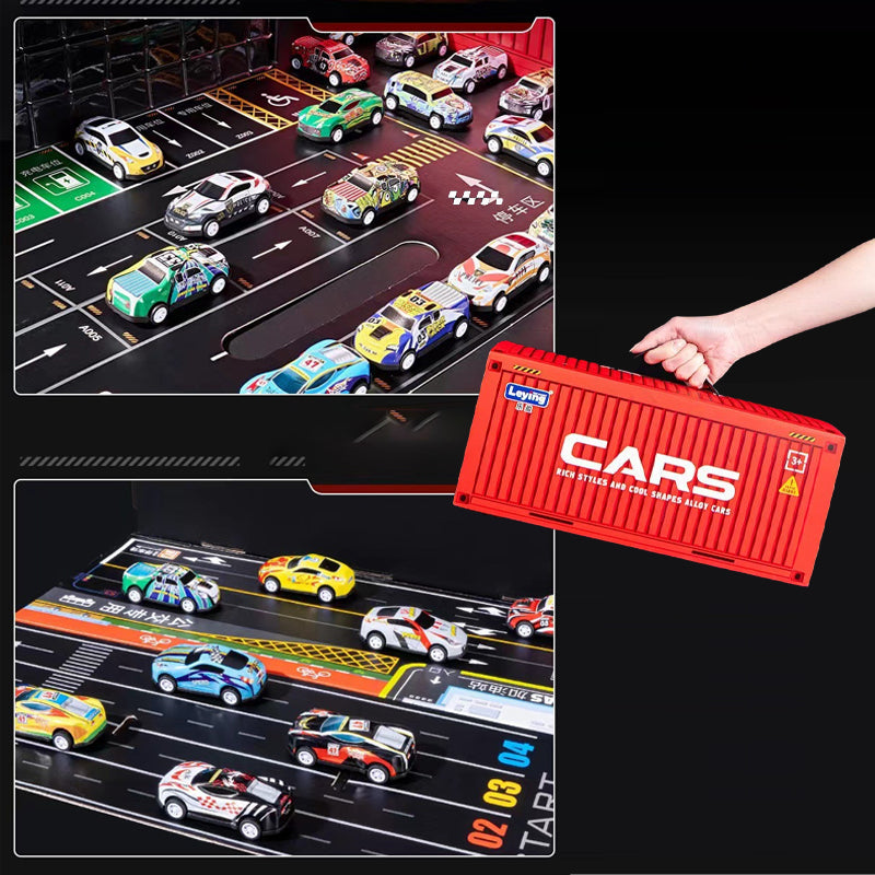 🔈🔈60% KORTING! ✨ 48 mini-auto's met ingebouwde garage - Interactief spel met geluidseffecten en racebaan voor kinderen 🚗🎪