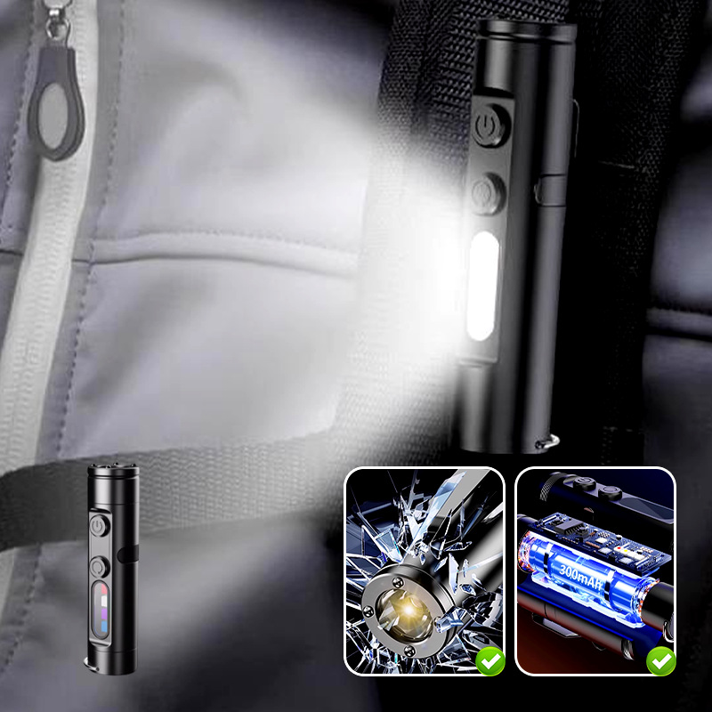 Oplaadbare en Magnetische Mini Sleutelhanger Zaklamp