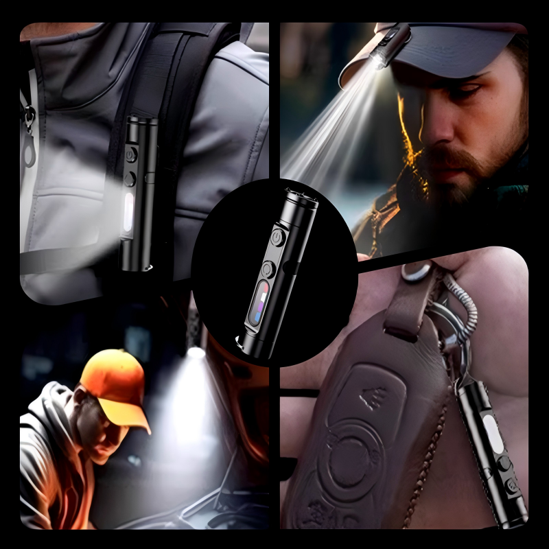 Oplaadbare en Magnetische Mini Sleutelhanger Zaklamp