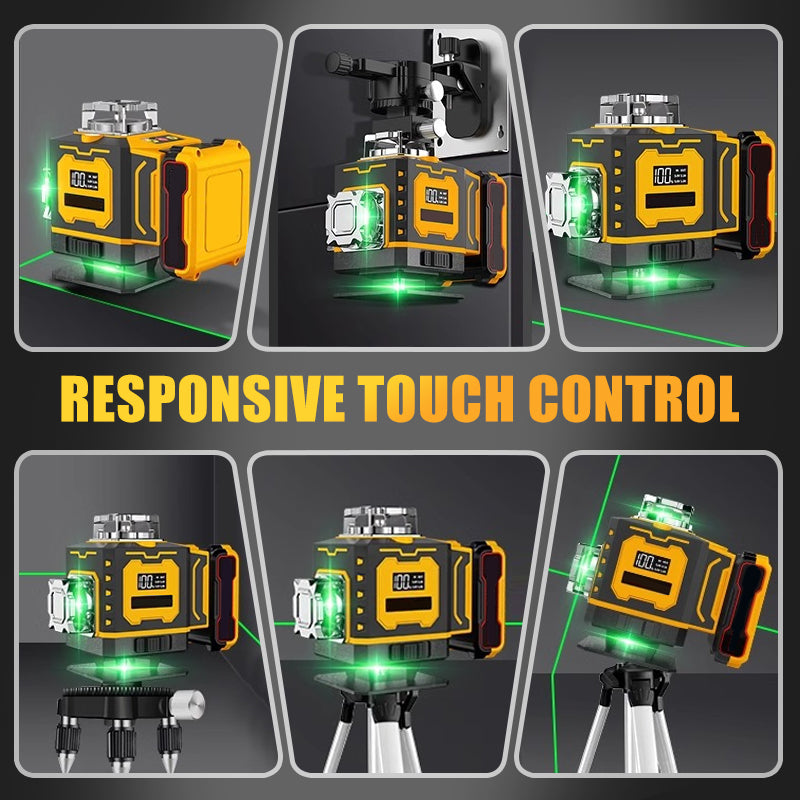 Hightech laserwaterpas ⚡ Variabele frequentiestraal zonder strooiing 🎯 Touchscreen-instelling voor dikkere lijnen, bediening met afstandsbediening, helder scherm – onmisbaar op de bouwplaats 🛠️