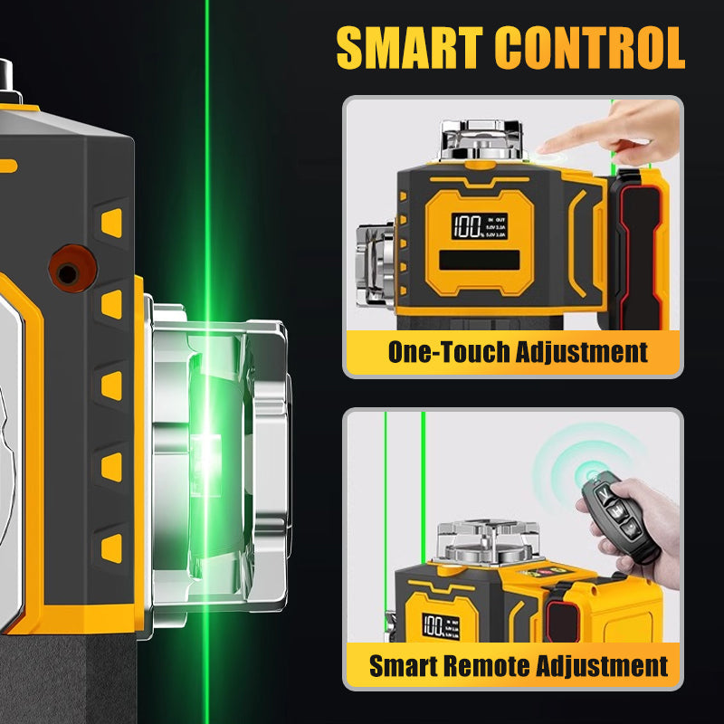 Hightech laserwaterpas ⚡ Variabele frequentiestraal zonder strooiing 🎯 Touchscreen-instelling voor dikkere lijnen, bediening met afstandsbediening, helder scherm – onmisbaar op de bouwplaats 🛠️