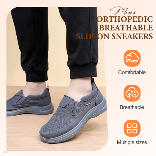 👟 NU 60% KORTING! ✨ Orthopedische ademende slippers voor heren - Ondersteuning van de voetboog met inlegzolen van traagschuim voor comfort de hele dag 🏃‍♂️💨