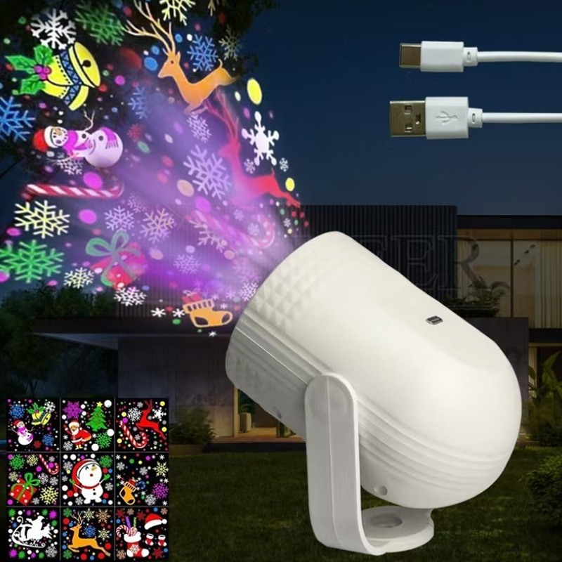 🎄 Magische kerst USB LED-projectielamp – 12+ feestelijke patronen, plug & play voor huis-/feestdecoratie