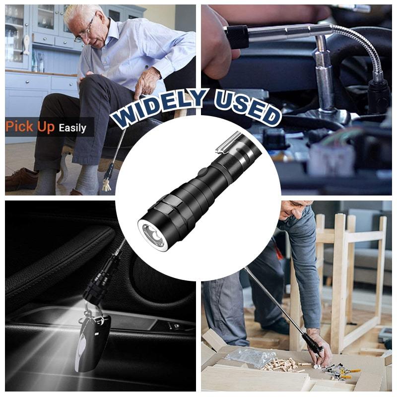 🔦 Multifunctionele magnetische telescopische zaklamp – Uitschuifbaar, 360° flexibele hals, superhelder 🛠️