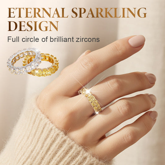 ✨60% KORTING! Full Circle Sparkling Zircon Fashion Ring – Tijdloze elegantie, 360° glans en licht luxe design 💎💍