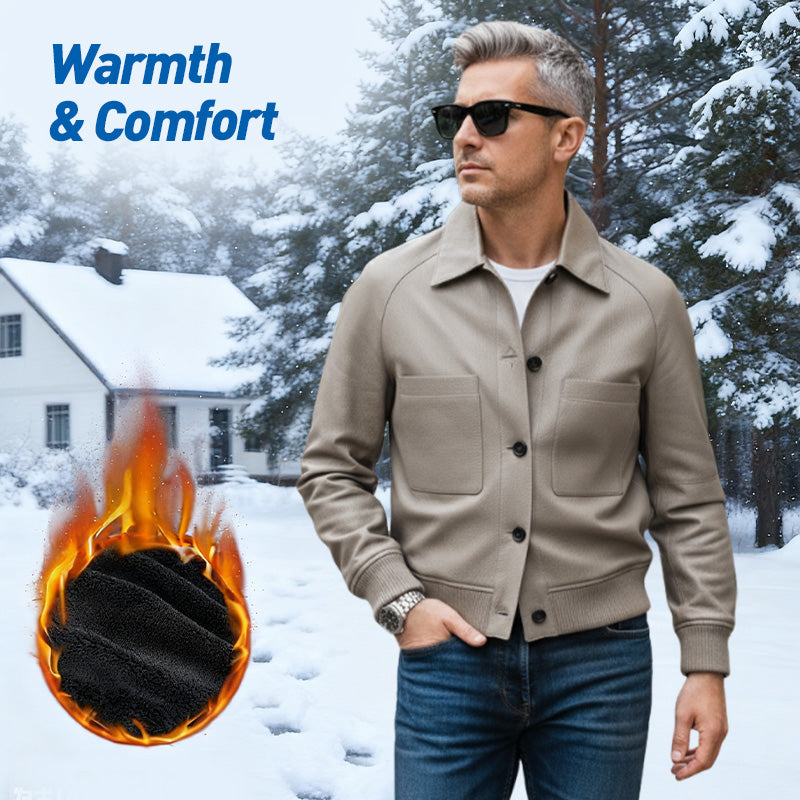 🧥 60% KORTING! 🔥 Herenjas van klassiek imitatieleer – modern silhouet, gewatteerde voering en trendy dagelijks gebruik ✨📦