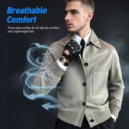 🧥 60% KORTING! 🔥 Herenjas van klassiek imitatieleer – modern silhouet, gewatteerde voering en trendy dagelijks gebruik ✨📦