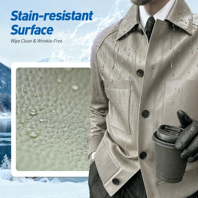 🧥 60% KORTING! 🔥 Herenjas van klassiek imitatieleer – modern silhouet, gewatteerde voering en trendy dagelijks gebruik ✨📦