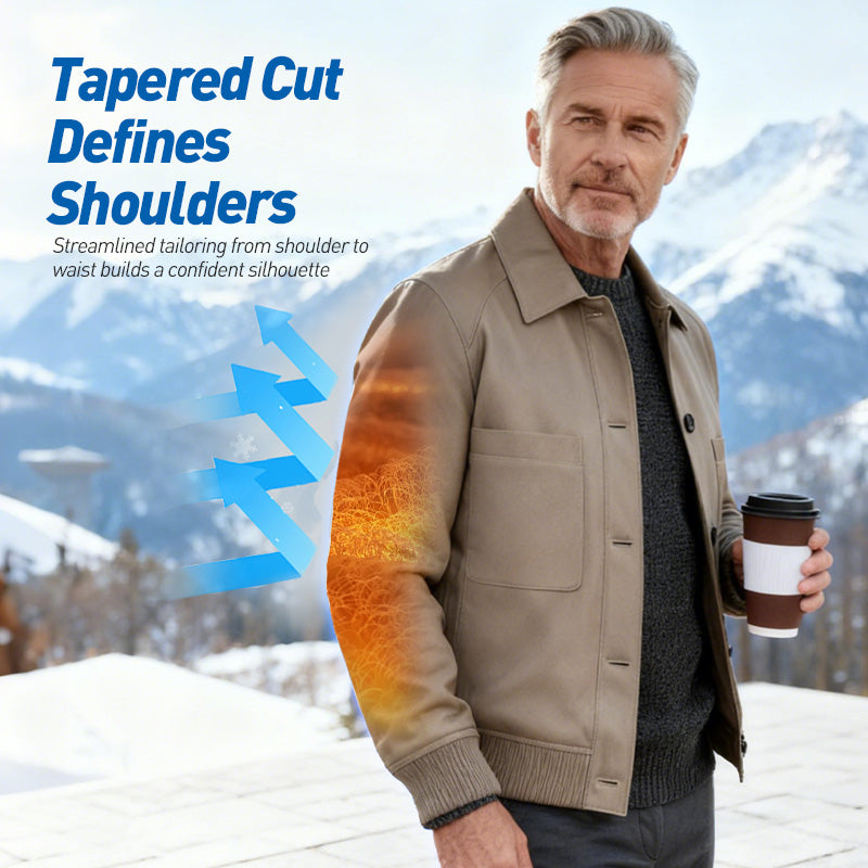 🧥 60% KORTING! 🔥 Herenjas van klassiek imitatieleer – modern silhouet, gewatteerde voering en trendy dagelijks gebruik ✨📦