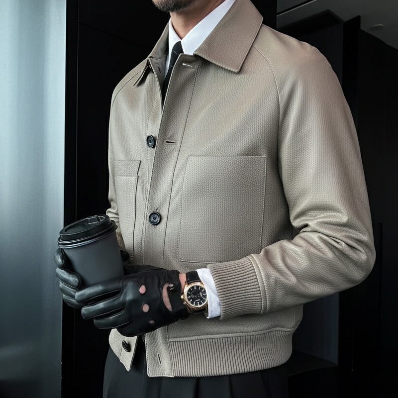 🧥 60% KORTING! 🔥 Herenjas van klassiek imitatieleer – modern silhouet, gewatteerde voering en trendy dagelijks gebruik ✨📦