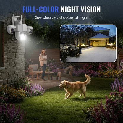 👁️ Panoramisch zicht met drie ogen, geen dodehoekbeveiliging | Intelligente 360° PTZ-beveiligingscamera 🚀