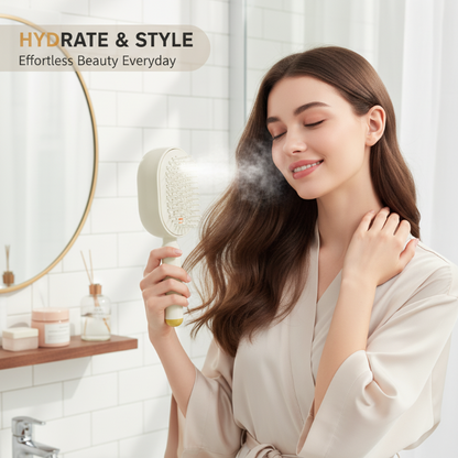 🥳2026 HOT SALE🥳💞50K+ VERKOCHT!💆‍♀️🔘50% KORTING! Elektrische haarborstel met spray & massage – Zacht ontwarren, voedende nevel. Zachte borstelharen, reiniging met één druk op de knop. ✨🪮