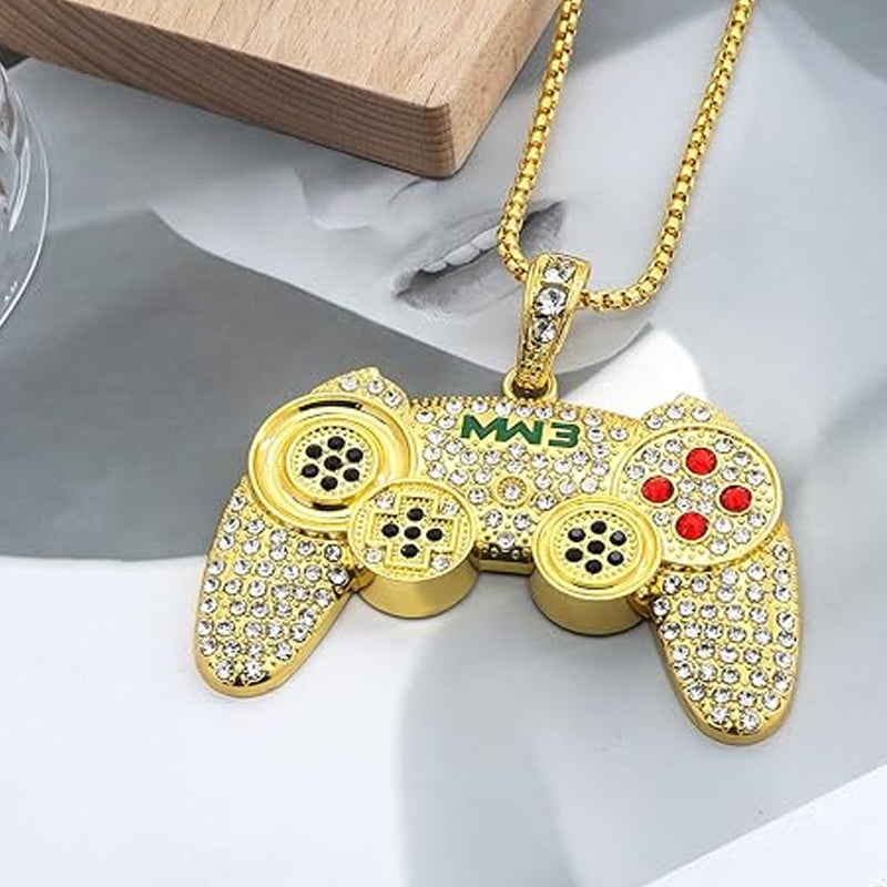 🎮 NU 60% KORTING! ✨ Arcade Controller Ketting – Sprankelende strass-steentjes, Duurzame Ketting & Gamer Cadeau 🕹️