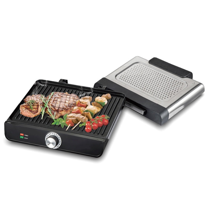 🔈🔈 Laatste dag korting - 60% KORTING 🔥2200W Smokeless Indoor Grill: Non-Stick, Adjustable Temp & Easy Clean! 🍖🏡