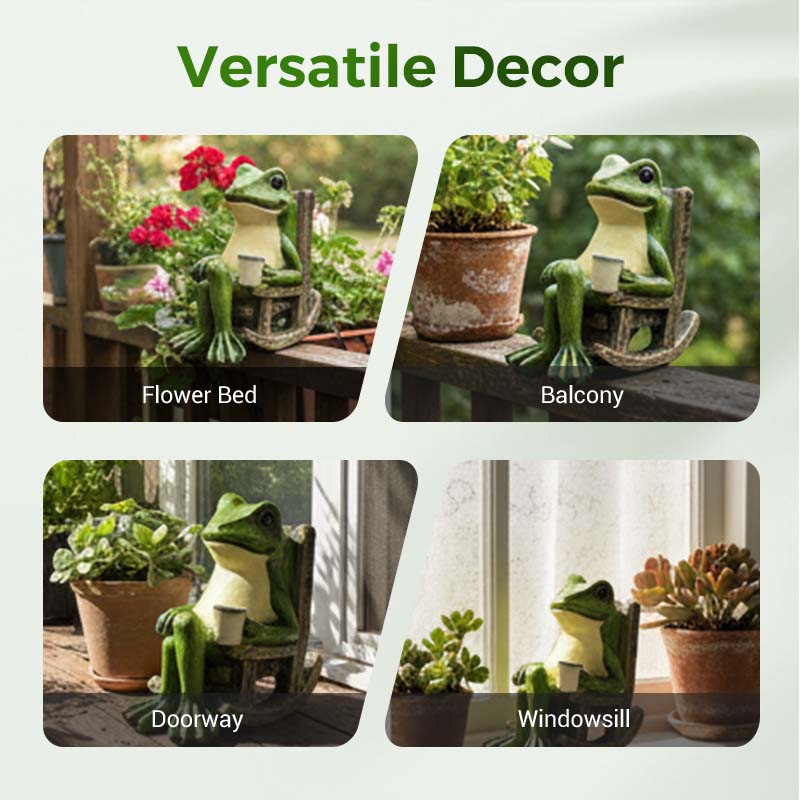 💯2026 Hot Sales🐸Op zonne-energie aangedreven kikker in schommelstoel ornament🍃