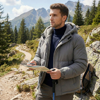 📢📢 60% KORTING!! ✨ Herenjas met capuchon, bestand tegen kou, winddicht en thermisch gevoerd