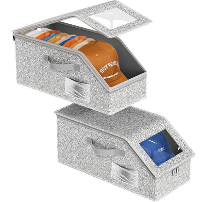 🧢 60% KORTING! 🎉 Stapelbare opbergdozen voor petten – Ruimtebesparend, stofvrij en met transparante zijkanten 📦📦