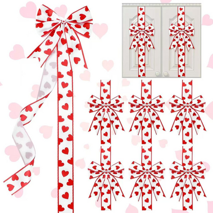 Zelfklevende achterkant, grote 3D-strik ❤️ Elegant hartvormig lint | Gemakkelijk af te scheuren en op te plakken ✨ Een must-have voor kerstversieringen