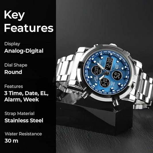 📢📢60% KORTING!! ⏰ Waterdicht militair analoog-digitaal herenhorloge – 48 mm, multifunctioneel & roestvrijstalen band! 🕰️💪