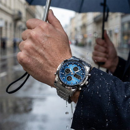 📢📢60% KORTING!! ⏰ Waterdicht militair analoog-digitaal herenhorloge – 48 mm, multifunctioneel & roestvrijstalen band! 🕰️💪