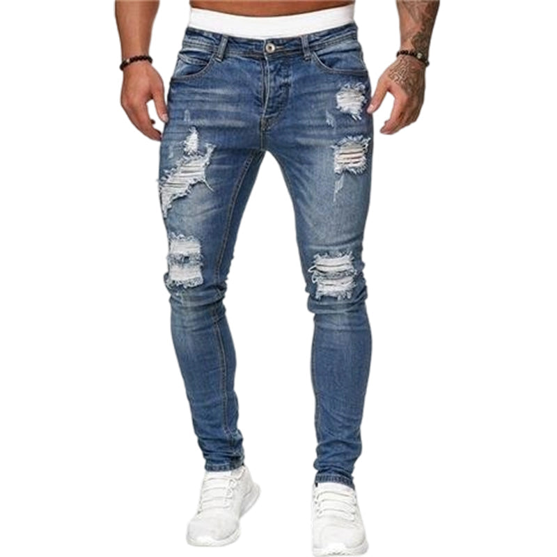 👖 60% KORTING! 🔥 Stijlvolle skinny jeans met een verwassen look voor heren – Slim fit, ademend katoen en stoere scheurdetails