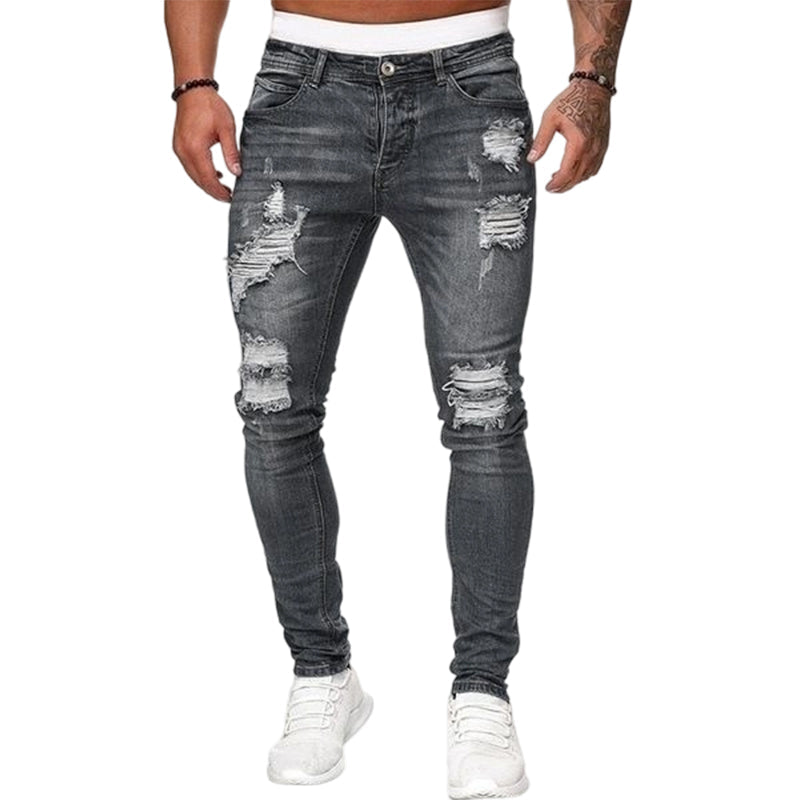 👖 60% KORTING! 🔥 Stijlvolle skinny jeans met een verwassen look voor heren – Slim fit, ademend katoen en stoere scheurdetails