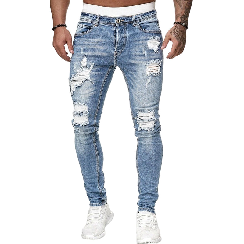 👖 60% KORTING! 🔥 Stijlvolle skinny jeans met een verwassen look voor heren – Slim fit, ademend katoen en stoere scheurdetails
