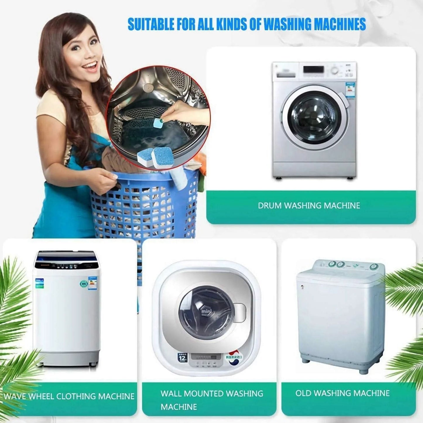 🧼 60% KORTING! 💦 Dieptereinigingstabletten voor de wasmachine – Doodt 99% van de bacteriën, verwijdert geuren en voorkomt schimmelvorming 🧽