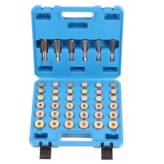 🛠️NU 60% KORTING 🔥 Professionele certificering 🔧 114-delige reparatieset voor carterpanschroefdraad