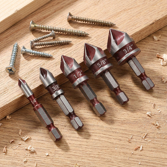 🛠️NU 60% KORTING! 🔩 Verzinkboor set voor houtbewerking (5-delig/3-delig) – Schone, vlakke gaten, duurzaam en tijdbesparend ⚙️