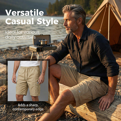 🥳HETE UITVERKOOP 2026🩳 60% KORTING! Lichtgewicht cargoshorts – Ademende stof, knielengte. Veilige zakken voor telefoon en sleutels. Comfortabel de hele dag door. ✅☀️