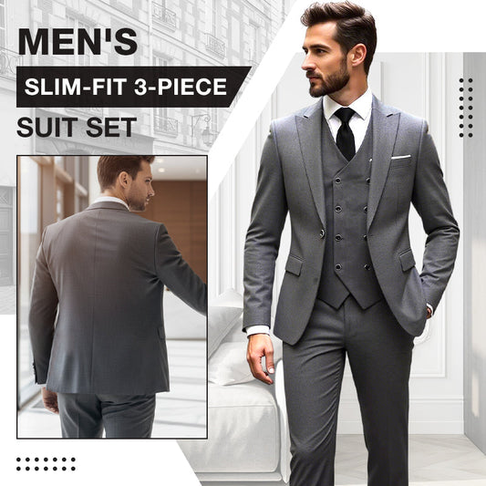 👔 NU 60% KORTING! 🕴️ Slim-fit 3-delig pak voor heren – Getailleerde pasvorm, hoogwaardige stof en perfect voor formele gelegenheden 🤵