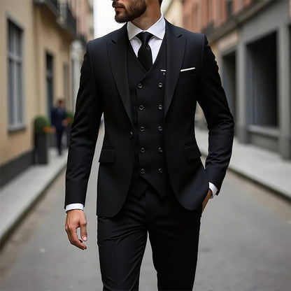👔 NU 60% KORTING! 🕴️ Slim-fit 3-delig pak voor heren – Getailleerde pasvorm, hoogwaardige stof en perfect voor formele gelegenheden 🤵