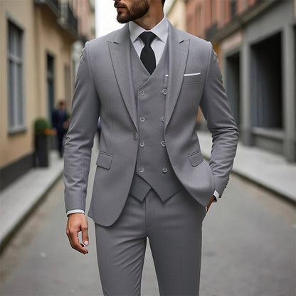 👔 NU 60% KORTING! 🕴️ Slim-fit 3-delig pak voor heren – Getailleerde pasvorm, hoogwaardige stof en perfect voor formele gelegenheden 🤵