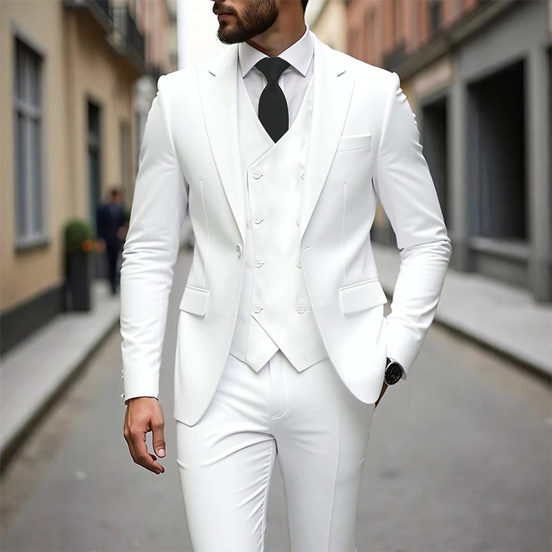 👔 NU 60% KORTING! 🕴️ Slim-fit 3-delig pak voor heren – Getailleerde pasvorm, hoogwaardige stof en perfect voor formele gelegenheden 🤵