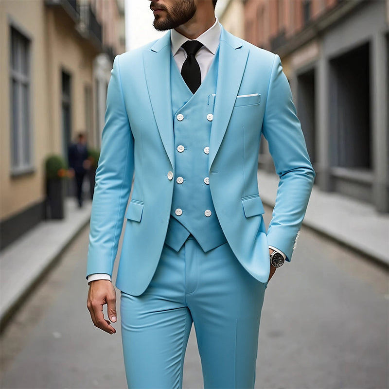 👔 NU 60% KORTING! 🕴️ Slim-fit 3-delig pak voor heren – Getailleerde pasvorm, hoogwaardige stof en perfect voor formele gelegenheden 🤵