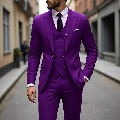 👔 NU 60% KORTING! 🕴️ Slim-fit 3-delig pak voor heren – Getailleerde pasvorm, hoogwaardige stof en perfect voor formele gelegenheden 🤵