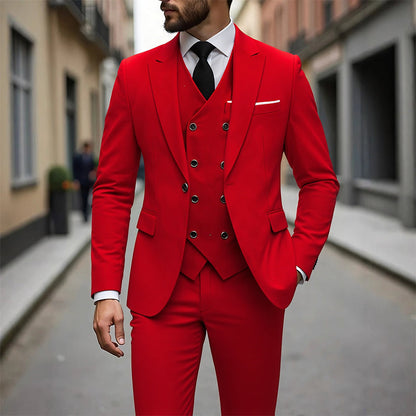 👔 NU 60% KORTING! 🕴️ Slim-fit 3-delig pak voor heren – Getailleerde pasvorm, hoogwaardige stof en perfect voor formele gelegenheden 🤵