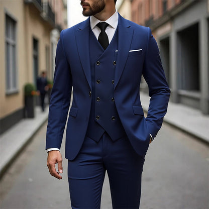 👔 NU 60% KORTING! 🕴️ Slim-fit 3-delig pak voor heren – Getailleerde pasvorm, hoogwaardige stof en perfect voor formele gelegenheden 🤵