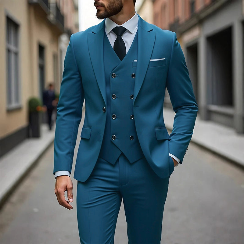 👔 NU 60% KORTING! 🕴️ Slim-fit 3-delig pak voor heren – Getailleerde pasvorm, hoogwaardige stof en perfect voor formele gelegenheden 🤵