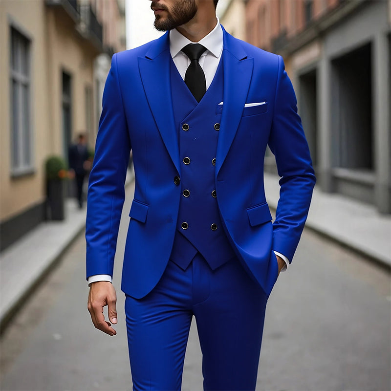 👔 NU 60% KORTING! 🕴️ Slim-fit 3-delig pak voor heren – Getailleerde pasvorm, hoogwaardige stof en perfect voor formele gelegenheden 🤵