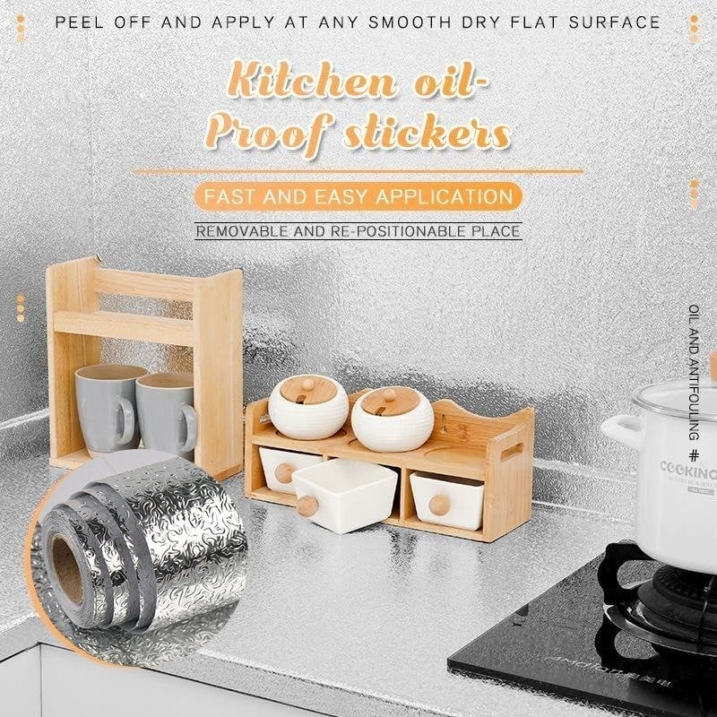 🛡️ 50% KORTING! 🍳Zelfklevende keukenstickers – Beschermen kasten en werkbladen tegen vet en vlekken. Op maat te knippen, verwijderbaar. Een echte uitkomst in de keuken! 🌟✅