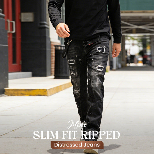 🔈🔈NIEUWE, POPULAIRE PRODUCTEN - 60% KORTING👖 Slim Fit jeans voor heren met scheuren en een distressed look