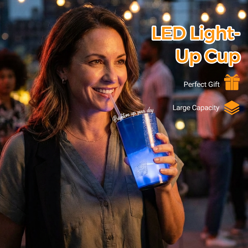🔈🔈60% KORTING🥤 Watergeactiveerde LED-beker met rietje – Voor feestjes, bars en evenementen✨