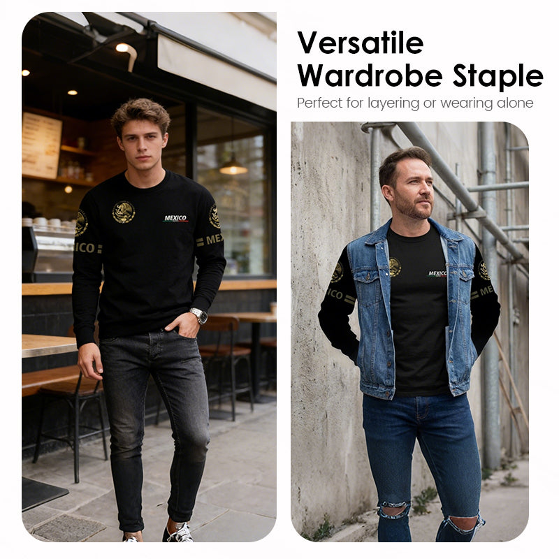 🔈🔈NIEUWE COLLECTIE 2026 - 60% KORTING🔥👔 Heren T-shirt met ronde hals en lange mouwen