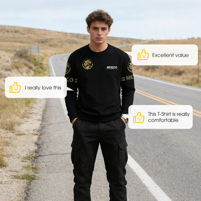 🔈🔈NIEUWE COLLECTIE 2026 - 60% KORTING🔥👔 Heren T-shirt met ronde hals en lange mouwen