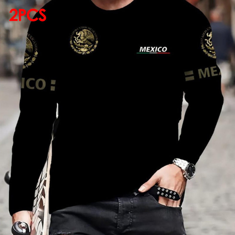 🔈🔈NIEUWE COLLECTIE 2026 - 60% KORTING🔥👔 Heren T-shirt met ronde hals en lange mouwen