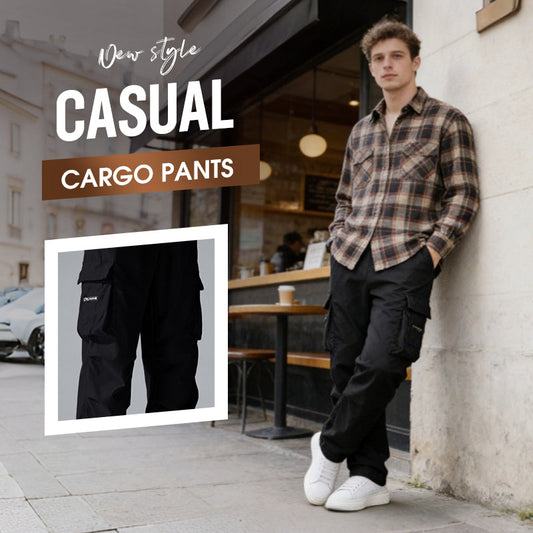 👖 NU 50% KORTING! 🛠️ Stretchbroek voor heren met zakken – Meerdere zakken & trekkoord in de taille – Casual rechte broek – perfect voor werk, reizen of actieve dagen 🏃‍♂️