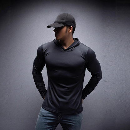 🔥NIEUW MODEL 2026 - 60% KORTING 💪 Stretch-fit fitnesshoodie met lange mouwen voor heren